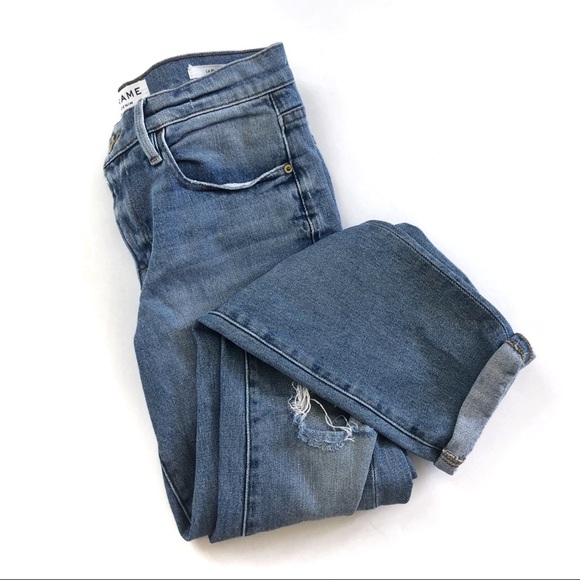 Frame Le Boy High Rise Ripped Jeans - Picture 8 of 8